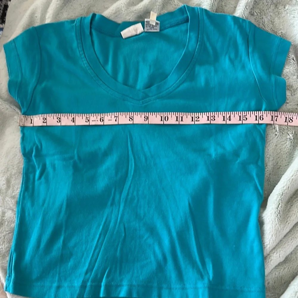 Newport News Blue Cap Sleeve Top Size L - Picture 7 of 10